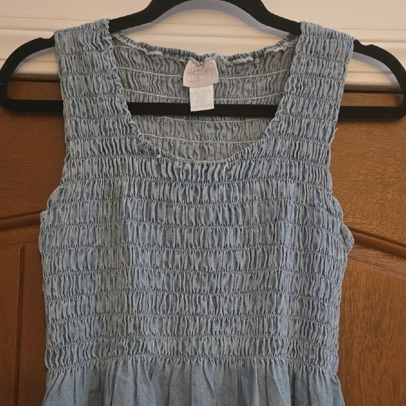 Moda International Blue Sleeveless Cotton Dress Size 10 - Picture 3 of 5
